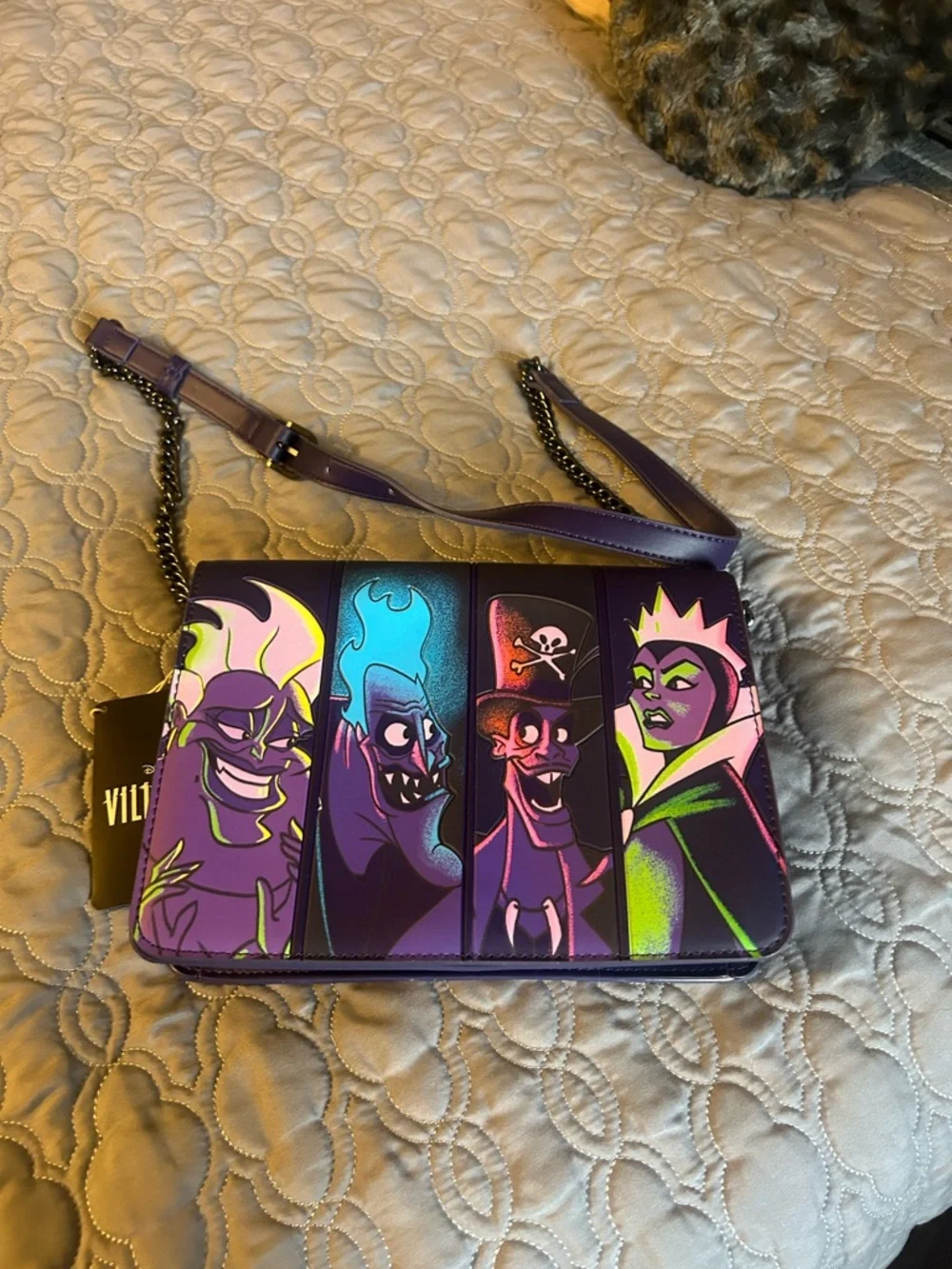 Villians Loungefly Crossbody bag with Ursula, Hades, Dr.Facillier,and Evil Queen - Picture 1 of 2